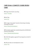 CNPR EXAM 6 COMPLETE COURSE REVIEW&NewLine;GUIDE&NewLine;
