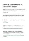 CNPR EXAM 6 COMPREHENSIVE STUDY&NewLine;QUESTIONS AND ANSWERS&NewLine;