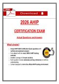 2026 AHIP Certification Exam Actual Questions with Verified Answers and Rationales&colon; Medicare Advantage&comma; Part D&comma; and Compliance Study Guide&NewLine;&NewLine;