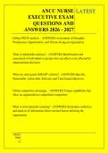 ANCC NURSE &NewLine;EXECUTIVE EXAM &NewLine;QUESTIONS AND &NewLine;ANSWERS 2026 - 2027 
