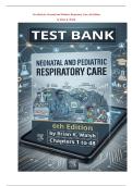 Test Bank- Neonatal and Pediatric Respiratory Care&lbrace; 6th Edition&rcub; By Brian K&period; Walsh &vert; All Chapters Included &vert; Elaborated Answers &vert; Updated&vert;9780323793094&vert;