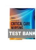 TEST BANK FOR Sole&rsquo;s Introduction to Critical Care Nursing 9th Edition by Mary Beth Flynn Makic &comma; Lauren T&period; Morata ISBN&colon;978-0443110368 COMPLETE GUIDE All CHAPTERS COVERED 100&percnt; VERIFIED A&plus; GRADE ASSURED&excl;&excl;&excl;&excl;&excl; 