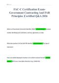 FAC-C Certification ExamGovernment Contracting And FAR&NewLine;Principles &vert;Certified Q&A 2026