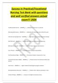 Success in Practical&sol;Vocational&NewLine;Nursing Test Bank with questions&NewLine;and well verified answers actual&NewLine;exam&excl;&excl;&excl; 2026