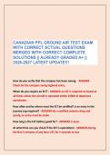 CANADIAN PPL GROUND AIR TEST EXAM &NewLine;WITH CORRECT ACTUAL QUESTIONS &NewLine;MERGED WITH CORRECT COMPLETE &NewLine;SOLUTIONS &vert;&vert; ALREADY GRADED A&plus; &vert;&vert; &NewLine;2026-2027 LATEST UPDATE&excl;&excl;&excl;
