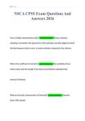 NSCA CPSS Exam Questions And&NewLine;Answers 2026