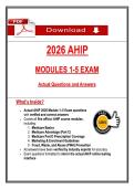 2026 AHIP Modules 1&ndash;5 Exam&colon; Actual Questions and Answers with Expert Rationales for Medicare Certification&NewLine;&NewLine;