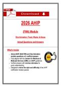2026 AHIP FWA Module&colon; Discrimination&comma; Fraud&comma; Waste & Abuse Exam Questions and Answers with Rationales&NewLine;&NewLine;