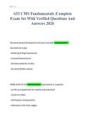 ATI CMS Fundamentals &vert;Complete&NewLine;Exam Set With Verified Questions And&NewLine;Answers 2026