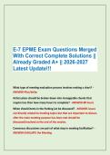 E-7 EPME Exam Questions Merged &NewLine;With Correct Complete Solutions &vert;&vert; &NewLine;Already Graded A&plus; &vert;&vert; 2026-2027 &NewLine;Latest Update&excl;&excl;&excl;
