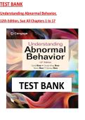 TEST BANK Understanding Abnormal Behavior&comma; 12th Edition&comma; David Sue&comma; Derald Wing Sue&comma; All Chapters 1 to 17 &vert;9780357365212&vert;Complete Practice Questions with Answers