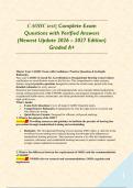 CAOHC test &vert; Complete Exam Questions with Verified Answers &lpar;Newest Update 2026 &ndash; 2027 Edition&rpar; Graded A&plus;&NewLine;&NewLine;