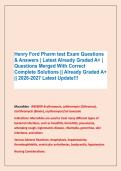 Henry Ford Pharm test Exam Questions &NewLine;& Answers &vert; Latest Already Graded A&plus; &vert;&NewLine;Questions Merged With Correct &NewLine;Complete Solutions &vert;&vert; Already Graded A&plus; &NewLine;&vert;&vert; 2026-2027 Latest Update&excl;&excl;&excl;