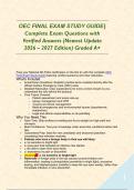 OEC FINAL EXAM STUDY GUIDE &vert; Complete Exam Questions with Verified Answers &lpar;Newest Update 2026 &ndash; 2027 Edition&rpar; Graded A&plus;&NewLine;&NewLine;