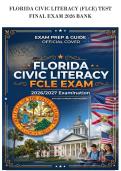 FLORIDA CIVIC LITERACY &lpar;FLCE&rpar; TEST&NewLine;FINAL EXAM 2026 BANK