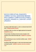 NCCCO CORE ACTUAL EXAM WITH &NewLine;CORRECT ACTUAL QUESTIONS MERGED &NewLine;WITH CORRECT COMPLETE SOLUTIONS &vert;&vert; &NewLine;ALREADY GRADED A&plus; &vert;&vert; 2026-2027 LATEST &NewLine;UPDATE&excl;&excl;&excl;