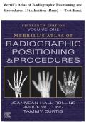 Merrill's Atlas of Radiographic Positioning and&NewLine;Procedures&comma; 15th Edition &lpar;Bruc&rpar; &mdash; Test Bank