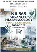 NR 565 ADVANCED PHARMACOLOGY&NewLine;FINAL EXAM BANK&NewLine;2026&sol;2027 Examination