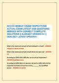 NCCCO MOBILE CRANE INSPECTIONS &NewLine;ACTUAL EXAM LATEST 2026 QUESTIONS &NewLine;MERGED WITH CORRECT COMPLETE &NewLine;SOLUTIONS &vert;&vert; ALREADY GRADED A&plus; &vert;&vert; &NewLine;2026-2027 LATEST UPDATE&excl;&excl;&excl;