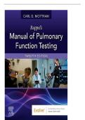 TEST BANK FOR Ruppel's Manual of Pulmonary Function Testing 12th Edition by Carl Mottram 978-0323762618 COMPLETE GUIDE ALL CHAPTERS COVERED 100&percnt; VERIFIED A&plus; GRADE ASSURED&excl;&excl;&excl;&excl;&excl;