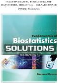 SOLUTIONS MANUAL&colon; FUNDAMENTALS OF&NewLine;BIOSTATISTICS&comma; 8TH EDITION &mdash; BERNARD ROSNER&NewLine;2026&sol;2027 Examination