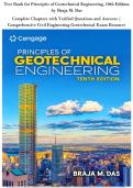 Test Bank for Principles of Geotechnical Engineering&comma; 10th Edition&NewLine;by Braja M&period; Das&NewLine;Complete Chapters with Verified Questions and Answers &vert;&NewLine;Comprehensive Civil Engineering Geotechnical Exam Resource