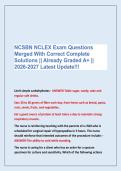 NCSBN NCLEX Exam Questions &NewLine;Merged With Correct Complete &NewLine;Solutions &vert;&vert; Already Graded A&plus; &vert;&vert; &NewLine;2026-2027 Latest Update&excl;&excl;&excl;