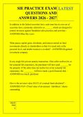 SIE PRACTICE EXAM &NewLine;QUESTIONS AND &NewLine;ANSWERS 2026 - 2027