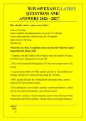 NUR 445 EXAM 2 &NewLine;QUESTIONS AND &NewLine;ANSWERS 2026 - 2027 
