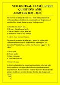 NUR 445 FINAL EXAM &NewLine;QUESTIONS AND &NewLine;ANSWERS 2026 - 2027