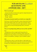 NUR 445 EXAM 1 &NewLine;QUESTIONS AND &NewLine;ANSWERS 2026 - 2027