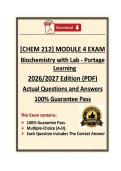 CHEM212&sol;CHEM 212 Module 4 Exam Biochemistry with Lab &vert; Portage Learning &vert; 26&sol;27 Actual&lpar;PDF&rpar;
