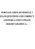 PORTAGE CHEM 103 MODULE 3&NewLine;EXAM QUESTIONS AND CORRECT&NewLine;ANSWERS LATEST UPDATE&NewLine;2026&sol;2027 GRADED A&plus; &period;