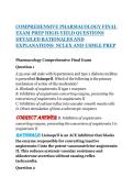 COMPREHENSIVE PHARMACOLOGY FINAL EXAM PREP HIGH-YIELD QUESTIONS DETAILED RATIONALES AND EXPLANATIONS  NCLEX AND USMLE PREP