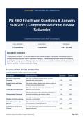 PN 2002 Final Exam Questions & Answers 2026&sol;2027 &vert; Comprehensive Exam Review &lpar;Rationales&rpar;