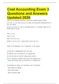 Cost Accounting Exam 3 Questions and Answers Updated 2026&period;