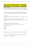 Cost Accounting Exam 1 Review Questions and Answers Updated&period;
