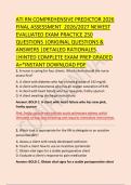 ATI RN COMPREHENSIVE PREDICTOR 2026 FINAL ASSESSMENT Complete Text Bank with&vert;NGN-Style Practice Questions with Rationales 20262027