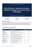 MHA 705 Exam 1 Questions & Answers 2026&sol;2027 &vert; Updated Course Exam Review &lpar;Rationales&rpar;