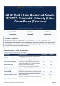 NR 547 Week 7 Exam Questions & Answers 2026&sol;2027｜Chamberlain University｜Latest Course Review &lpar;Rationales&rpar;