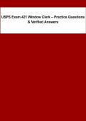 USPS Exam 421 2026&sol;2027 &vert; Window Clerk Practice Questions & Verified Answers