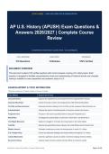 AP U&period;S&period; History &lpar;APUSH&rpar; Exam Questions & Answers 2026&sol;2027 &vert; Complete Course Review