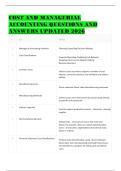 COST AND MANAGERIAL ACCOUNTING QUESTIONS AND ANSWERS UPDATED 2026