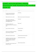 COST ACCOUNTING FINAL Questions and Answers All Verified 2026 A&plus;