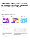 AMEDD MEDCoE and Army Medical Department&colon;&NewLine;Key Concepts and History Verified Exam Questions&NewLine;and Answers Latest Update 2026&sol;2027