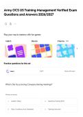 BUNDLED&semi;&semi;&semi;Army OCS Verified Exam Questions and Answers 2026&sol;2027
