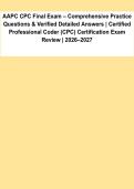AAPC CPC Final Exam &vert; Certified Professional Coder Practice Questions & Verified Detailed Answers 2026&ndash;2027&NewLine;