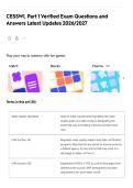 BUNDLED&semi;&semi;&semi;CESSWI Verified Exam Questions and Answers Latest Updates 2026&sol;2027