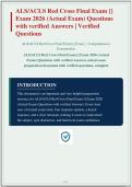 ALS ACLS RED CROSS FINAL EXAM 2026 ACTUAL EXAM QUESTIONS WITH VERIFIED ANSWERS&vert; COMPLETE STUDY GUIDE WITH RATIONALES