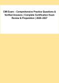 CMI Breath Alcohol Technician Exam &vert; Practice Questions & Verified Answers 2026&ndash;2027&NewLine;
